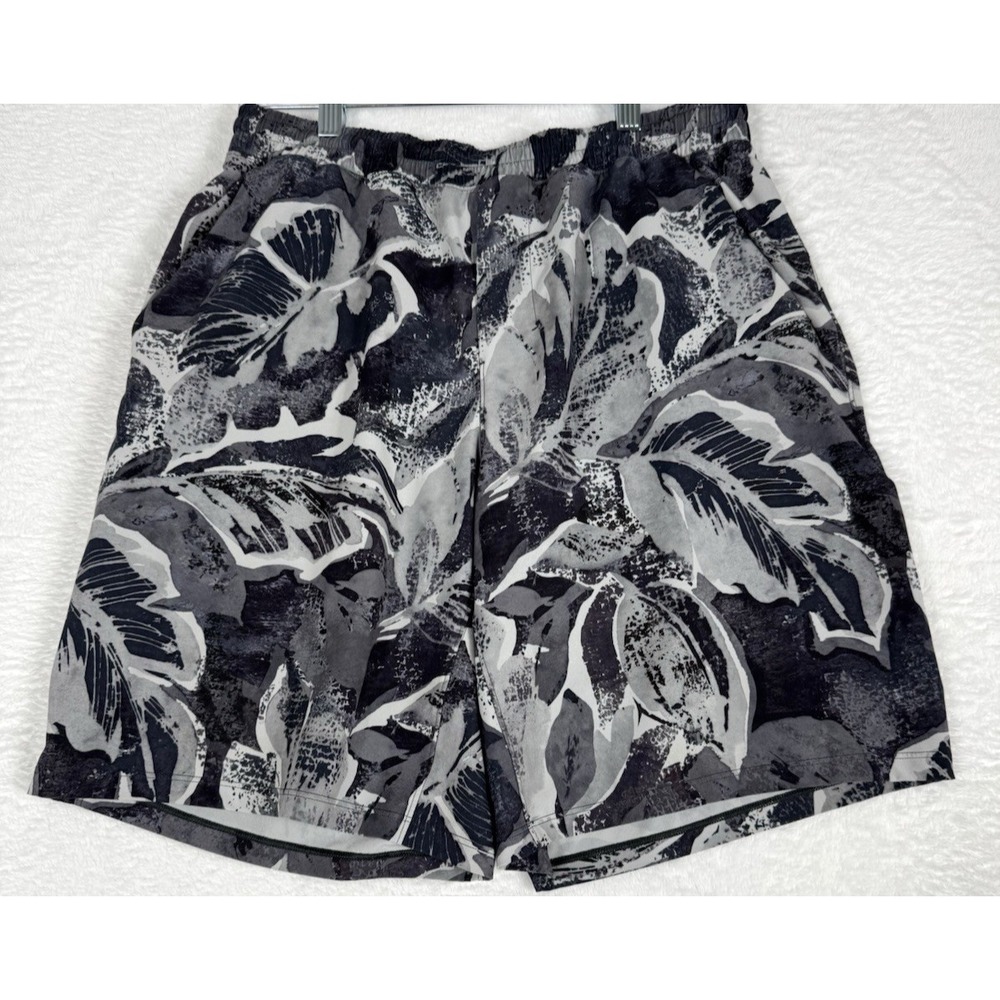 Lululemon 9" Pace Breaker Shorts Men Large Lined Tropical Shadow Sea Salt Palm - Picture 2 of 15